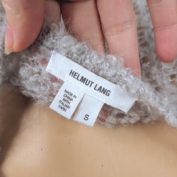 Helmut Lang Plaited Boucle Mohair Alpaca Asymmetric Colorblock Tunic Sweater S - Picture 10 of 11